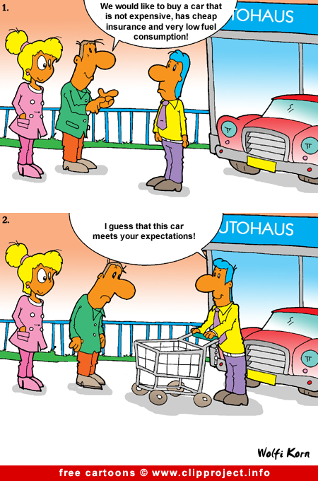 car salesman cartoon