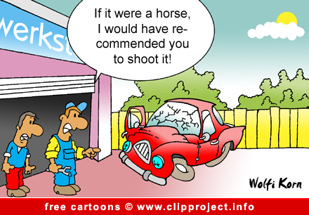 Car workshop cartoon gratis
