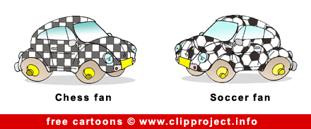 Chess and Soccer fans cartoon image free