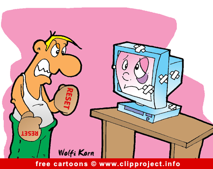 Reset cartoon - Free computer cartoons