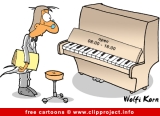 Piano cartoon - Music cartoons free