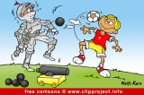 Free cartoon - knight and soccer player